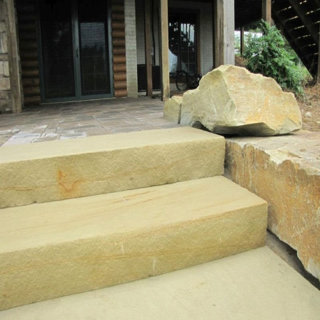 15 x 40 cm Sandstein-Blockstufen Geltona gelb 100 cm lang
