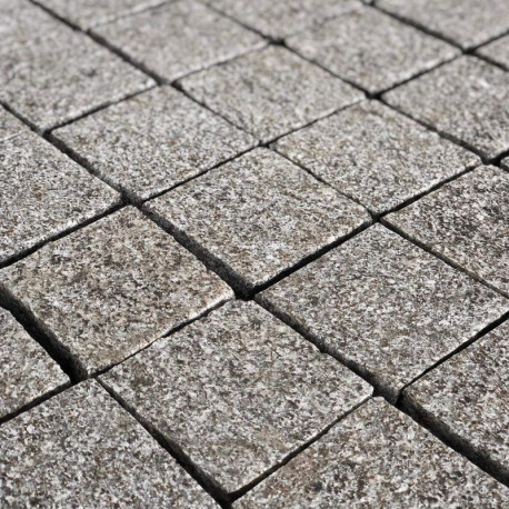 5 cm Granitpflaster Tiago gelb, gesägt 10 x 10 cm