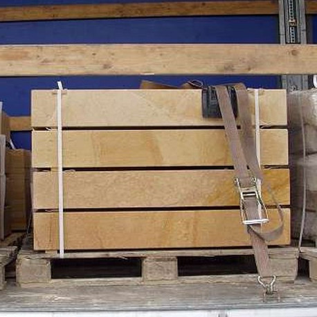 18 x 35 cm Sandstein-Blockstufen Geltona gelb 100 cm lang