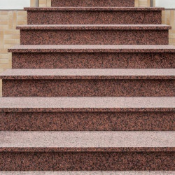 6 x 30 cm Granit-Trittstufen Raudona rot