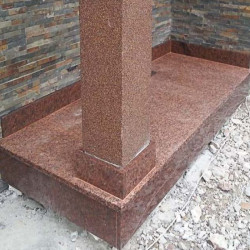 8 x 35 cm Granit-Trittstufen Raudona rot
