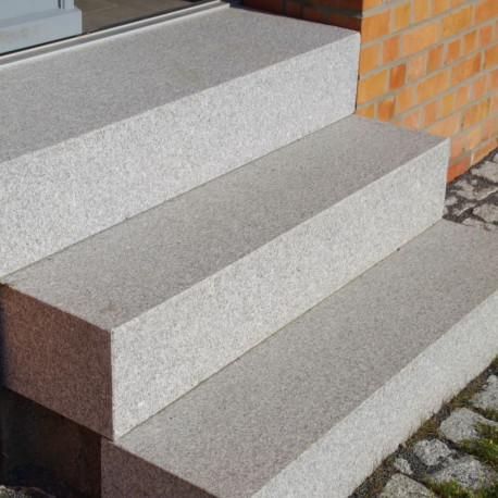 20 x 40 cm Granit-Blockstufen Griys hellgrau
