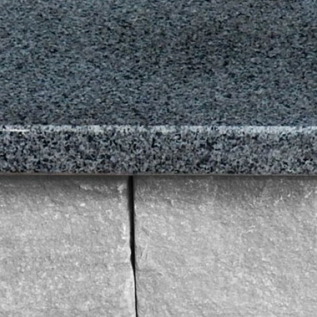 3 cm starke Granit-Mauerabdeckplatten Pedro Black schwarz 36 cm breit