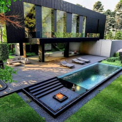 15 x 35 cm Granit Blockstufen Adrian Black schwarz