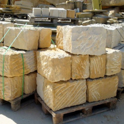 40 x 40 cm Sandstein Mauersteine Farin gelb-beige