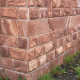 2 - 3 cm starke Sandstein Verblender Mapula rot 15 cm hoch