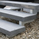 8 x 40 cm Granit Trittstufen Alvaro anthrazit 300 cm lang