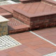 3 cm starke Sandstein Mauerabdeckplatten Mapula rot 31 cm breit