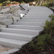 15 x 45 cm Granit Blockstufen Griys hellgrau