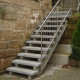 6 x 35 cm Granit Trittstufen Griys hellgrau 250 cm lang