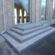8 x 40 cm Granit Trittstufen Griys hellgrau 150 cm lang