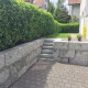 30 x 30 cm Granit Mauersteine Griys hellgrau, mit 2 gesägten Flächen 60 bis 130 cm lang