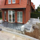 Granit Sitzblöcke Griys hellgrau 50 x 50 cm 200 cm lang