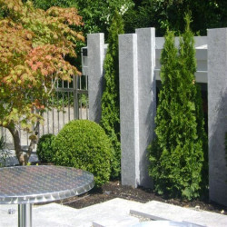 100 Granitpalisaden 150 x 10 x 25 cm Griys hellgrau