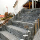 14  - 16 cm hohe Schiefer-Blockstufen anthrazit - schwarz
