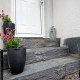 14  - 16 cm hohe Schiefer-Blockstufen anthrazit - schwarz