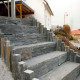 14  - 16 cm hohe Schiefer-Blockstufen anthrazit - schwarz 150 cm lang