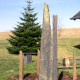 6 - 12 cm Schieferpfosten schwarz - anthrazit 100 cm lang