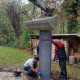 10 x 100 cm Granit Sichtschutz Alvaro anthrazit 350 cm lang