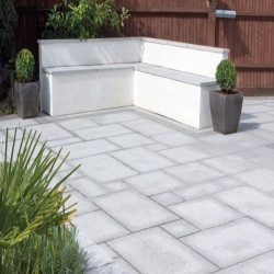 3 cm starke Granit Terrassenplatten Elena weißgrau