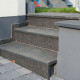 6 x 35 cm Granit Trittstufen Pedro Black schwarz 80 cm lang