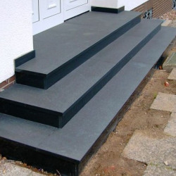 6 x 40 cm Granit Trittstufen Pedro Black schwarz