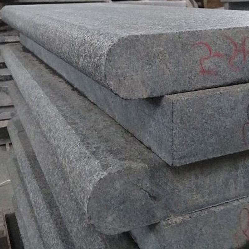 8 x 30 cm Granit Trittstufen Pedro Black schwarz 300 cm lang
