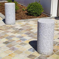 40 cm runder Granitpoller Rondo weißgrau